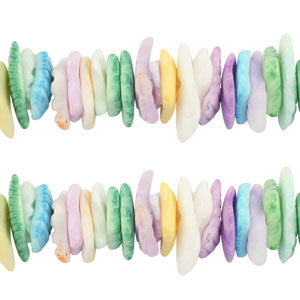 Schelp kralen chips Blue-green-purple