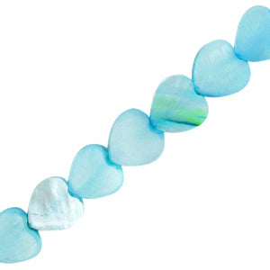 Schelp kralen hartje Turquoise blue