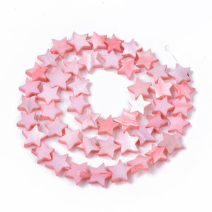 Schelp kralen ster Pink