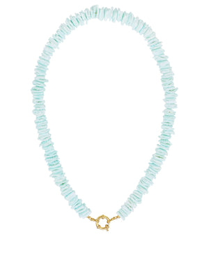 Seashell Necklace Mint RVS goud