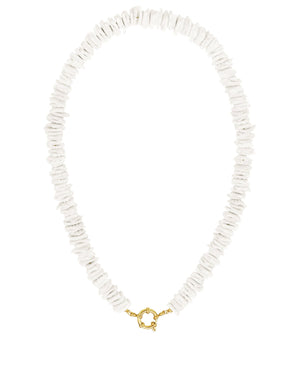Seashell Necklace White RVS goud