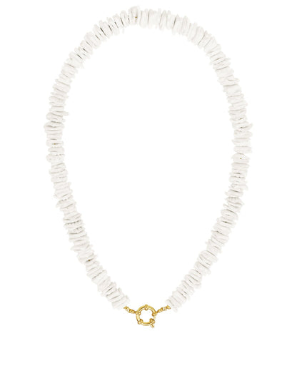 Seashell Necklace White RVS goud