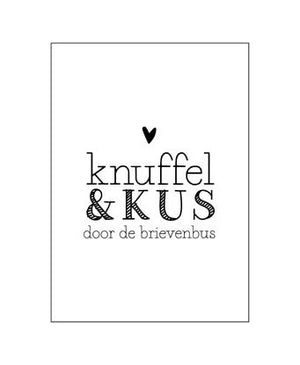 Sieraden kaartjes "Knuffel & Kus'' zwart wit
