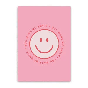 Sieraden kaartjes "You make me smile" Pink