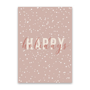 Sieraden kaartjes "happy holidays" Vintage pink