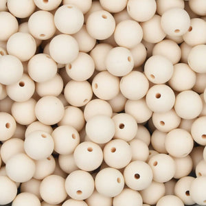 Siliconen kralen 12mm rond Creme