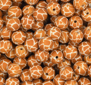 Siliconen kralen 12mm rond Giraf