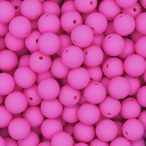 Siliconen kralen 12mm rond Girly Pink