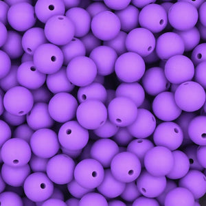 Siliconen kralen 12mm rond Orchid