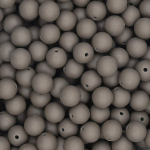 Siliconen kralen 12mm rond Taupe