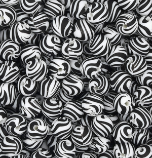 Siliconen kralen 12mm rond Zebra