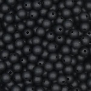 Siliconen kralen 12mm rond Zwart