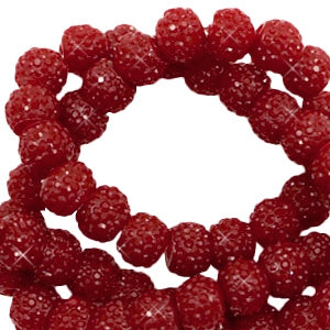 Sparkling beads 6mm port red