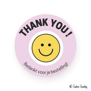 Sticker bedankt voor je bestelling roze