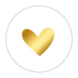 Sticker hartje wit goud goudfolie