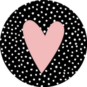 Sticker pink heart dots