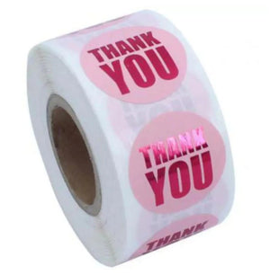 Sticker thank you foil pink