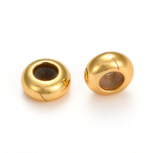Stopper Beads rondelle kraal 7x3.5mm Goud