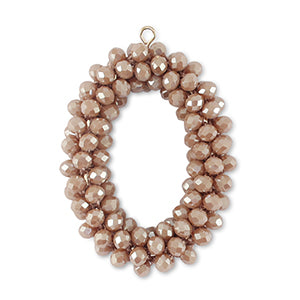 Top facet hangers ovaal Mauve purple