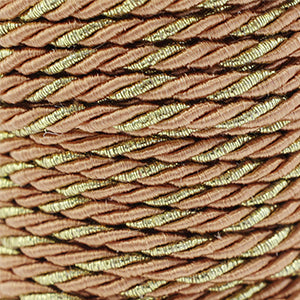 Trendy koord twisted 3mm Camel brown gold