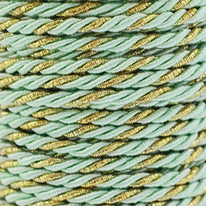 Trendy koord twisted 3mm Mint green-gold