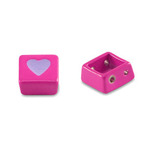 Miyuki Tile beads square heart Magenta pink-paisley purple